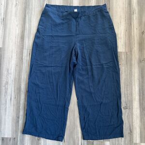 Old Navy Playa Wide Leg Pants Womens High Rise Viscose Blue Boho Vacation XL